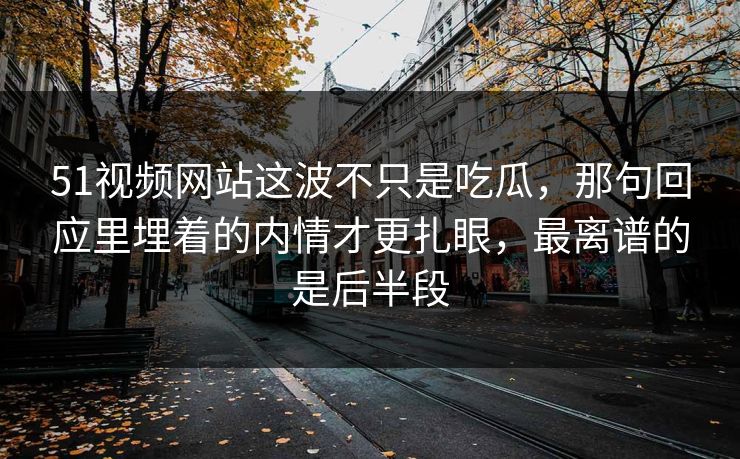 51视频网站这波不只是吃瓜，那句回应里埋着的内情才更扎眼，最离谱的是后半段